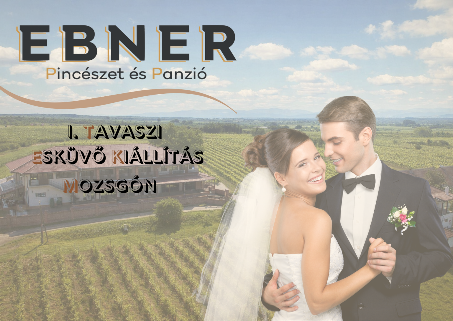 Brown White and Green Classic Collage Wedding Invitation (1)